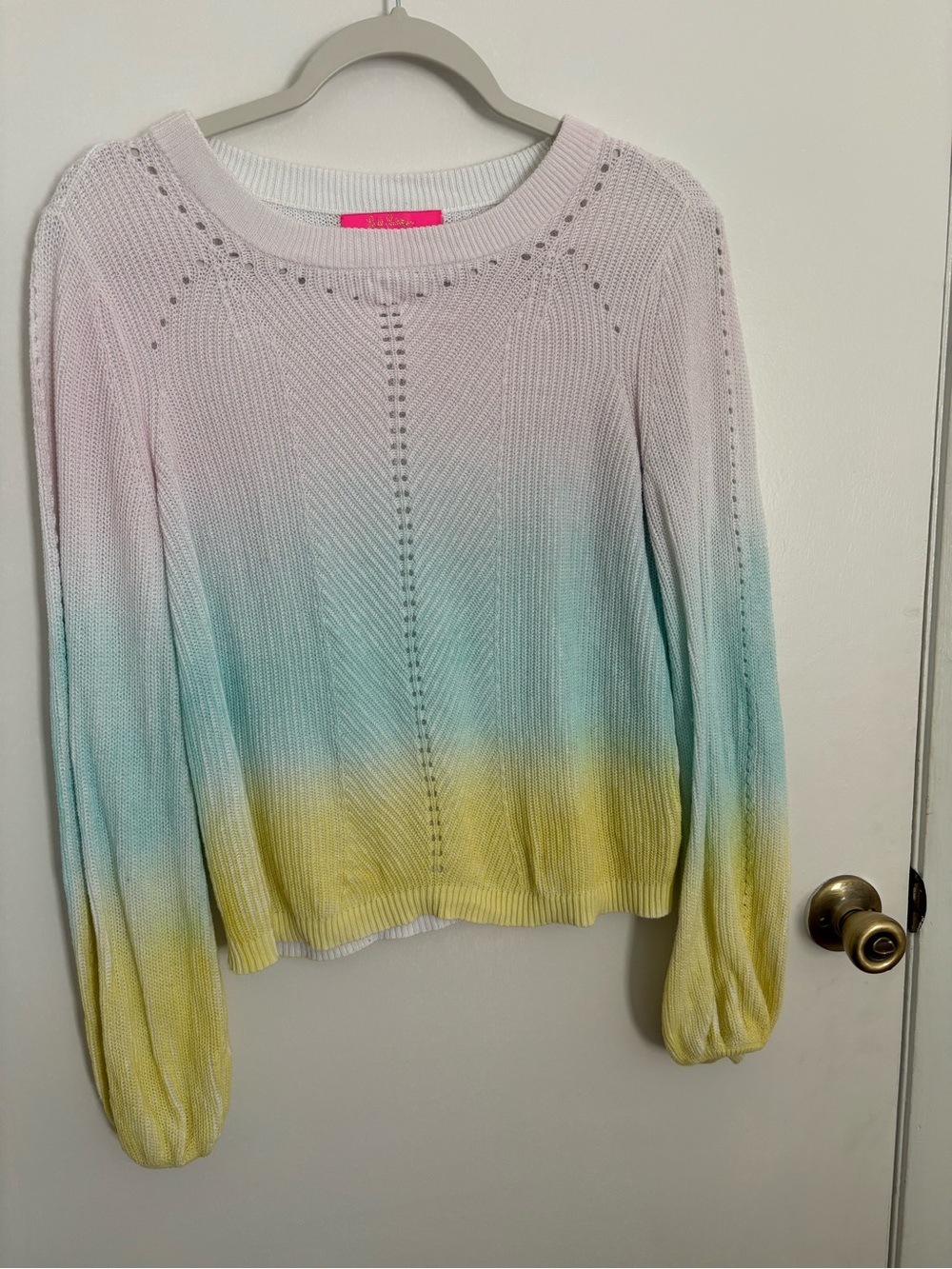 Lilly Pulitzer Pastel Ombre Crewneck Sweater - Pink, Mint & Yellow